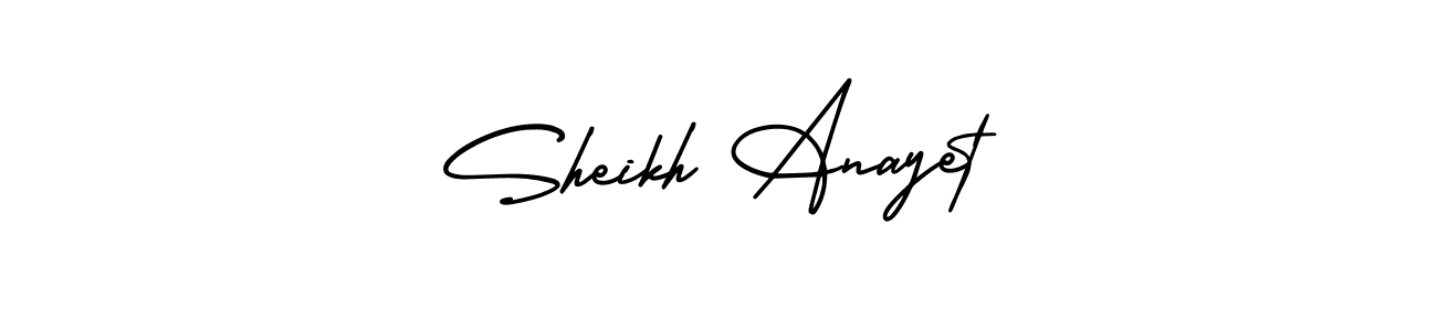 How to make Sheikh Anayet name signature. Use AmerikaSignatureDemo-Regular style for creating short signs online. This is the latest handwritten sign. Sheikh Anayet signature style 3 images and pictures png