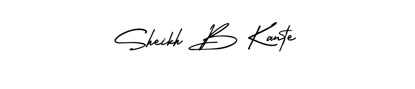 You should practise on your own different ways (AmerikaSignatureDemo-Regular) to write your name (Sheikh B Kante) in signature. don't let someone else do it for you. Sheikh B Kante signature style 3 images and pictures png