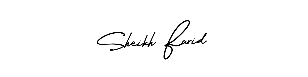 Make a beautiful signature design for name Sheikh Farid. With this signature (AmerikaSignatureDemo-Regular) style, you can create a handwritten signature for free. Sheikh Farid signature style 3 images and pictures png