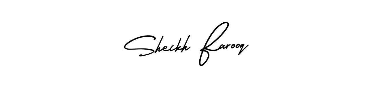 Use a signature maker to create a handwritten signature online. With this signature software, you can design (AmerikaSignatureDemo-Regular) your own signature for name Sheikh Farooq. Sheikh Farooq signature style 3 images and pictures png