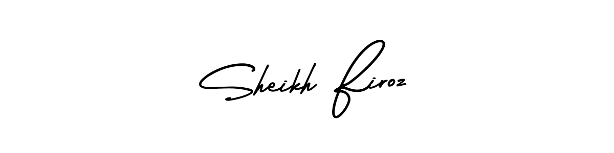 Use a signature maker to create a handwritten signature online. With this signature software, you can design (AmerikaSignatureDemo-Regular) your own signature for name Sheikh Firoz. Sheikh Firoz signature style 3 images and pictures png