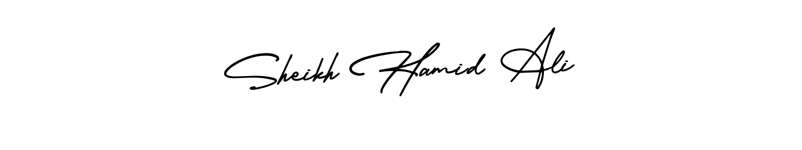 Make a short Sheikh Hamid Ali signature style. Manage your documents anywhere anytime using AmerikaSignatureDemo-Regular. Create and add eSignatures, submit forms, share and send files easily. Sheikh Hamid Ali signature style 3 images and pictures png
