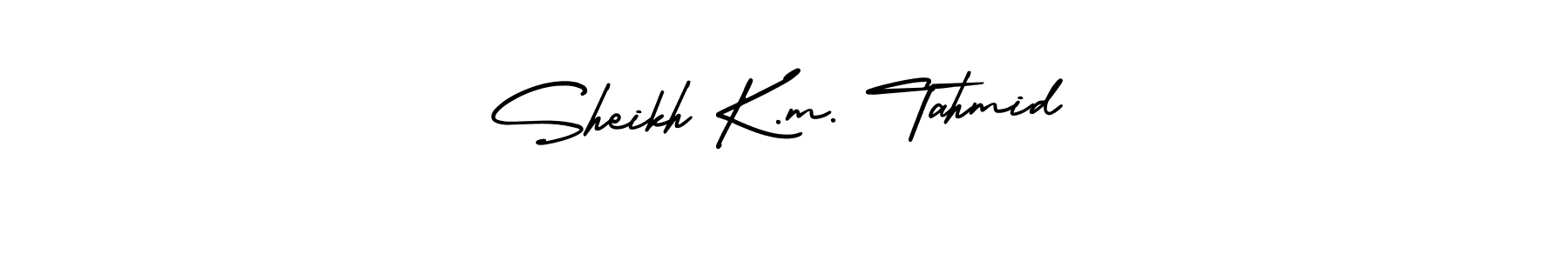 Also we have Sheikh K.m. Tahmid name is the best signature style. Create professional handwritten signature collection using AmerikaSignatureDemo-Regular autograph style. Sheikh K.m. Tahmid signature style 3 images and pictures png