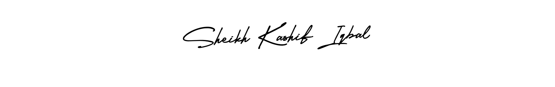 You should practise on your own different ways (AmerikaSignatureDemo-Regular) to write your name (Sheikh Kashif Iqbal) in signature. don't let someone else do it for you. Sheikh Kashif Iqbal signature style 3 images and pictures png