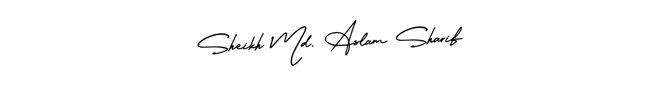 See photos of Sheikh Md. Aslam Sharif official signature by Spectra . Check more albums & portfolios. Read reviews & check more about AmerikaSignatureDemo-Regular font. Sheikh Md. Aslam Sharif signature style 3 images and pictures png