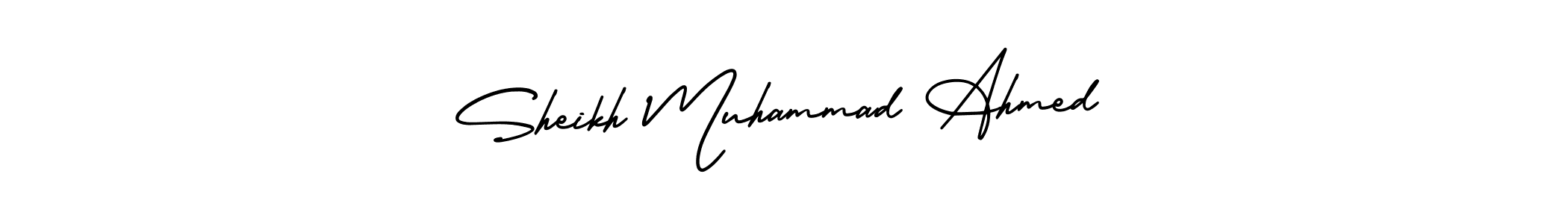 How to make Sheikh Muhammad Ahmed signature? AmerikaSignatureDemo-Regular is a professional autograph style. Create handwritten signature for Sheikh Muhammad Ahmed name. Sheikh Muhammad Ahmed signature style 3 images and pictures png