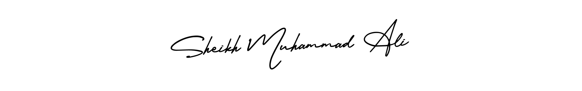 How to make Sheikh Muhammad Ali name signature. Use AmerikaSignatureDemo-Regular style for creating short signs online. This is the latest handwritten sign. Sheikh Muhammad Ali signature style 3 images and pictures png