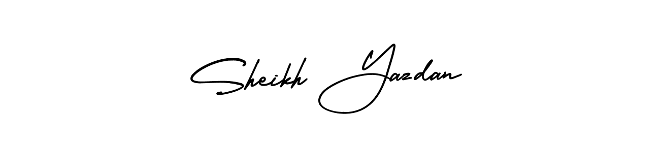 How to make Sheikh Yazdan signature? AmerikaSignatureDemo-Regular is a professional autograph style. Create handwritten signature for Sheikh Yazdan name. Sheikh Yazdan signature style 3 images and pictures png