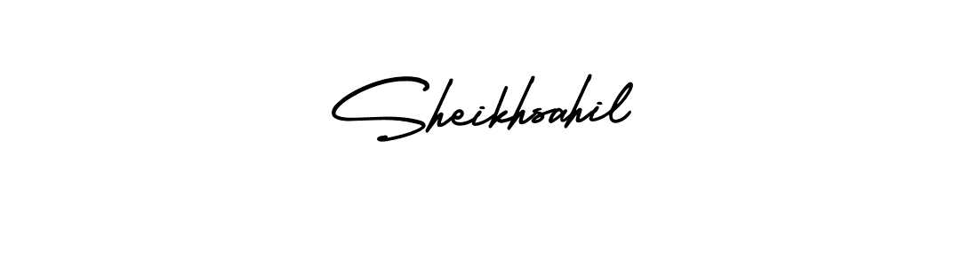 Create a beautiful signature design for name Sheikhsahil. With this signature (AmerikaSignatureDemo-Regular) fonts, you can make a handwritten signature for free. Sheikhsahil signature style 3 images and pictures png