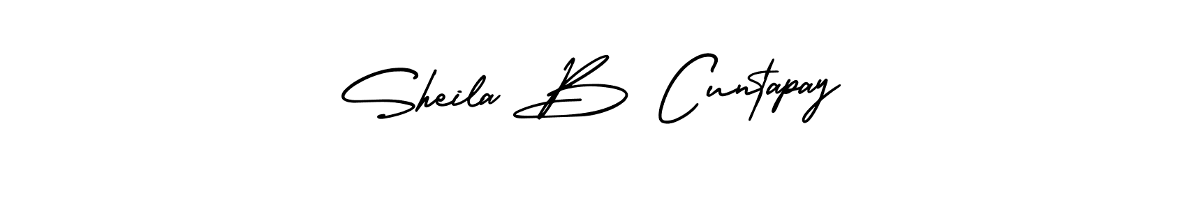AmerikaSignatureDemo-Regular is a professional signature style that is perfect for those who want to add a touch of class to their signature. It is also a great choice for those who want to make their signature more unique. Get Sheila B Cuntapay name to fancy signature for free. Sheila B Cuntapay signature style 3 images and pictures png