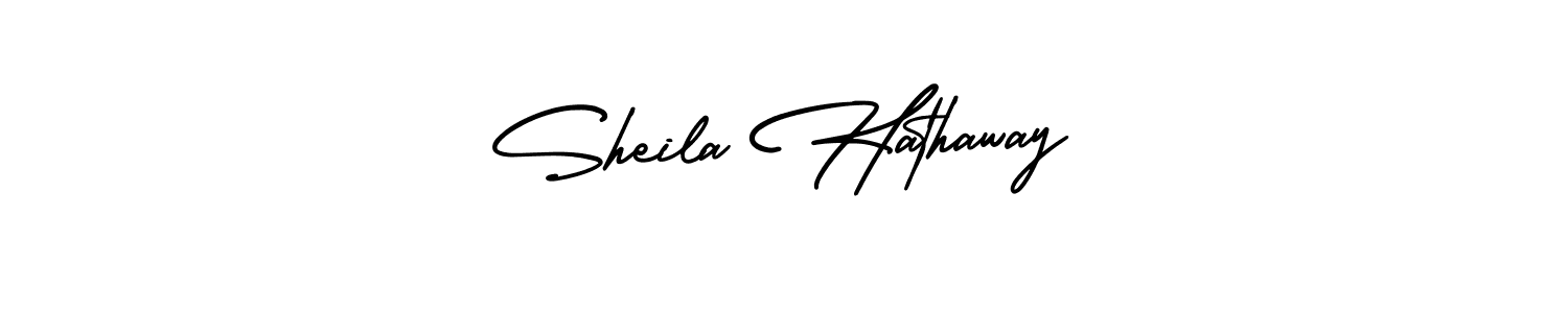 How to make Sheila Hathaway name signature. Use AmerikaSignatureDemo-Regular style for creating short signs online. This is the latest handwritten sign. Sheila Hathaway signature style 3 images and pictures png