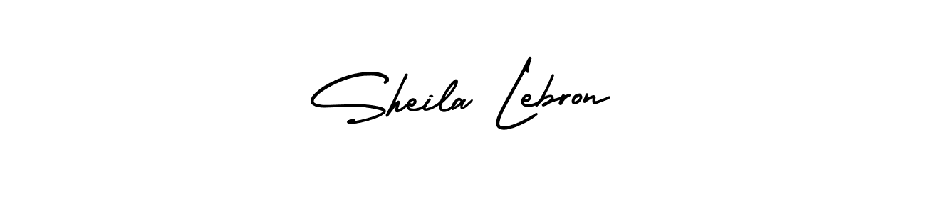 You should practise on your own different ways (AmerikaSignatureDemo-Regular) to write your name (Sheila Lebron) in signature. don't let someone else do it for you. Sheila Lebron signature style 3 images and pictures png