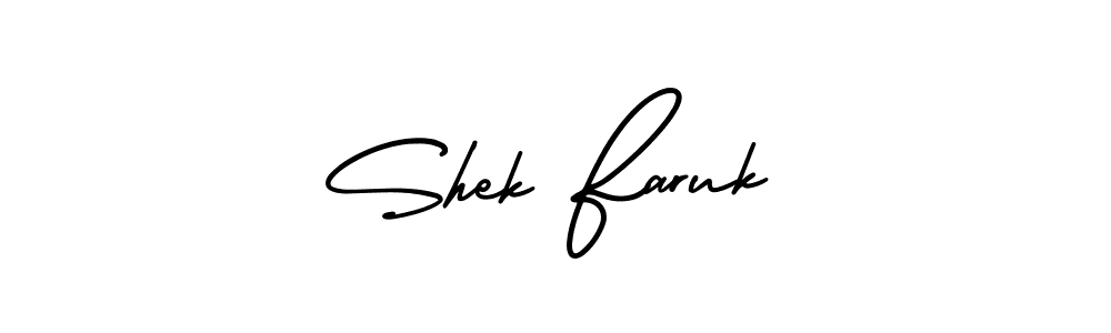 How to make Shek Faruk name signature. Use AmerikaSignatureDemo-Regular style for creating short signs online. This is the latest handwritten sign. Shek Faruk signature style 3 images and pictures png