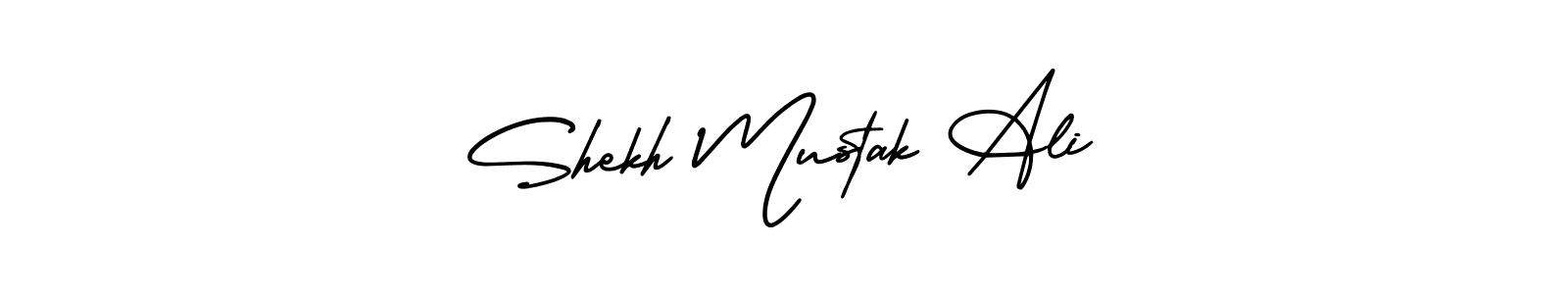 This is the best signature style for the Shekh Mustak Ali name. Also you like these signature font (AmerikaSignatureDemo-Regular). Mix name signature. Shekh Mustak Ali signature style 3 images and pictures png