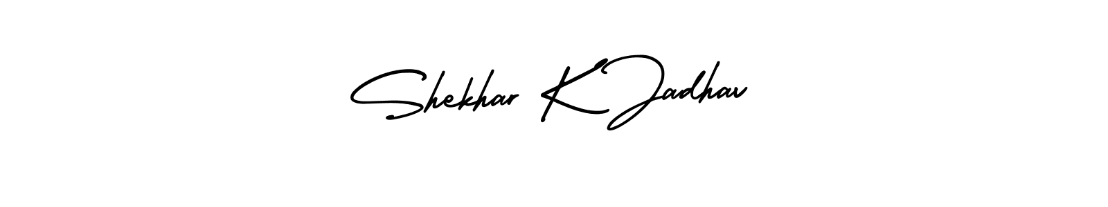 This is the best signature style for the Shekhar K Jadhav name. Also you like these signature font (AmerikaSignatureDemo-Regular). Mix name signature. Shekhar K Jadhav signature style 3 images and pictures png