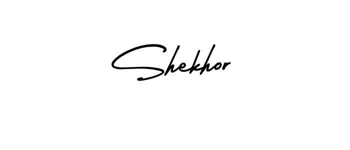 You should practise on your own different ways (AmerikaSignatureDemo-Regular) to write your name (Shekhor) in signature. don't let someone else do it for you. Shekhor signature style 3 images and pictures png