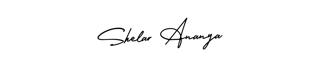 The best way (AmerikaSignatureDemo-Regular) to make a short signature is to pick only two or three words in your name. The name Shelar Ananya include a total of six letters. For converting this name. Shelar Ananya signature style 3 images and pictures png