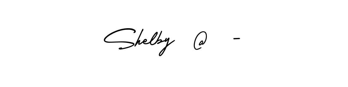 Use a signature maker to create a handwritten signature online. With this signature software, you can design (AmerikaSignatureDemo-Regular) your own signature for name Shelby  @  -. Shelby  @  - signature style 3 images and pictures png