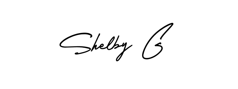 You should practise on your own different ways (AmerikaSignatureDemo-Regular) to write your name (Shelby G) in signature. don't let someone else do it for you. Shelby G signature style 3 images and pictures png