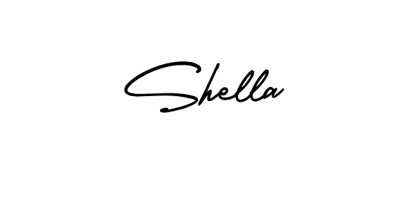 Shella stylish signature style. Best Handwritten Sign (AmerikaSignatureDemo-Regular) for my name. Handwritten Signature Collection Ideas for my name Shella. Shella signature style 3 images and pictures png
