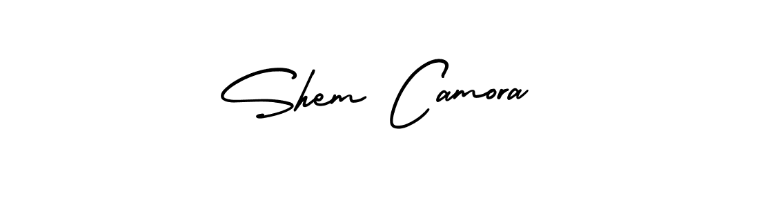 The best way (AmerikaSignatureDemo-Regular) to make a short signature is to pick only two or three words in your name. The name Shem Camora include a total of six letters. For converting this name. Shem Camora signature style 3 images and pictures png