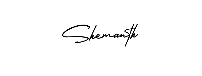 How to make Shemanth name signature. Use AmerikaSignatureDemo-Regular style for creating short signs online. This is the latest handwritten sign. Shemanth signature style 3 images and pictures png