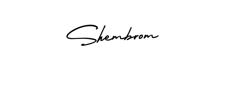 Use a signature maker to create a handwritten signature online. With this signature software, you can design (AmerikaSignatureDemo-Regular) your own signature for name Shembrom. Shembrom signature style 3 images and pictures png