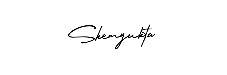 How to make Shemyukta name signature. Use AmerikaSignatureDemo-Regular style for creating short signs online. This is the latest handwritten sign. Shemyukta signature style 3 images and pictures png