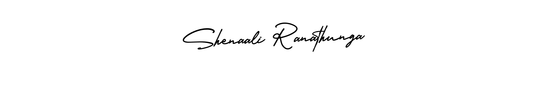 The best way (AmerikaSignatureDemo-Regular) to make a short signature is to pick only two or three words in your name. The name Shenaali Ranathunga include a total of six letters. For converting this name. Shenaali Ranathunga signature style 3 images and pictures png