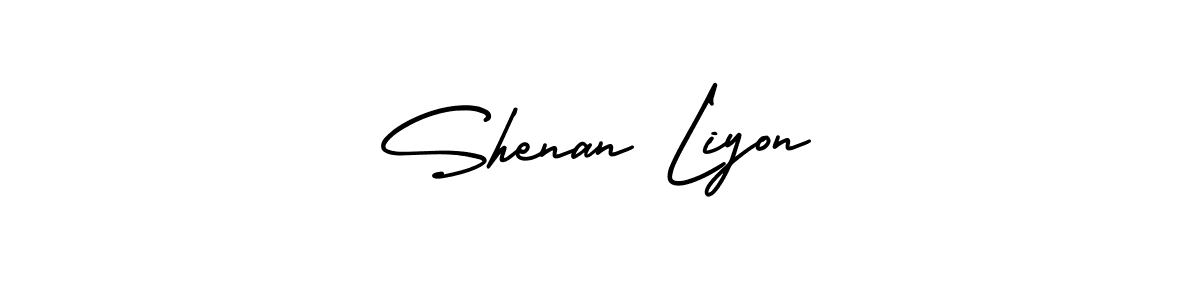 Similarly AmerikaSignatureDemo-Regular is the best handwritten signature design. Signature creator online .You can use it as an online autograph creator for name Shenan Liyon. Shenan Liyon signature style 3 images and pictures png