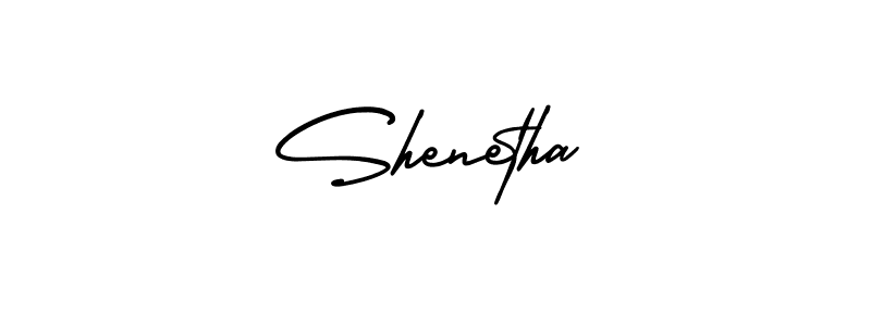 How to make Shenetha name signature. Use AmerikaSignatureDemo-Regular style for creating short signs online. This is the latest handwritten sign. Shenetha signature style 3 images and pictures png