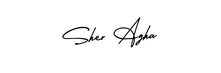 Make a beautiful signature design for name Sher Agha. With this signature (AmerikaSignatureDemo-Regular) style, you can create a handwritten signature for free. Sher Agha signature style 3 images and pictures png