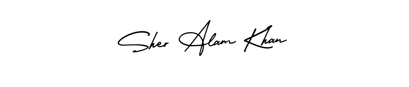 It looks lik you need a new signature style for name Sher Alam Khan. Design unique handwritten (AmerikaSignatureDemo-Regular) signature with our free signature maker in just a few clicks. Sher Alam Khan signature style 3 images and pictures png