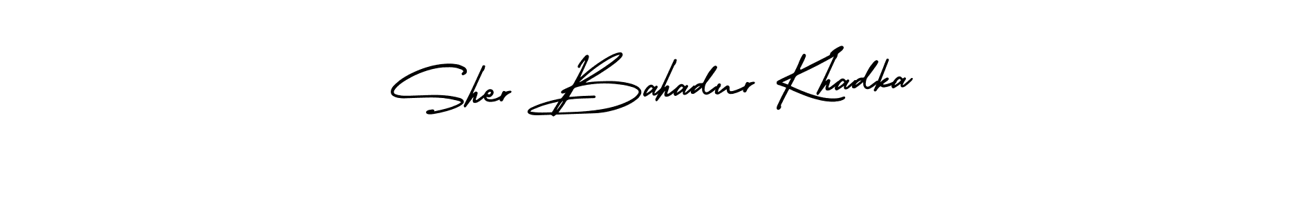 Sher Bahadur Khadka stylish signature style. Best Handwritten Sign (AmerikaSignatureDemo-Regular) for my name. Handwritten Signature Collection Ideas for my name Sher Bahadur Khadka. Sher Bahadur Khadka signature style 3 images and pictures png