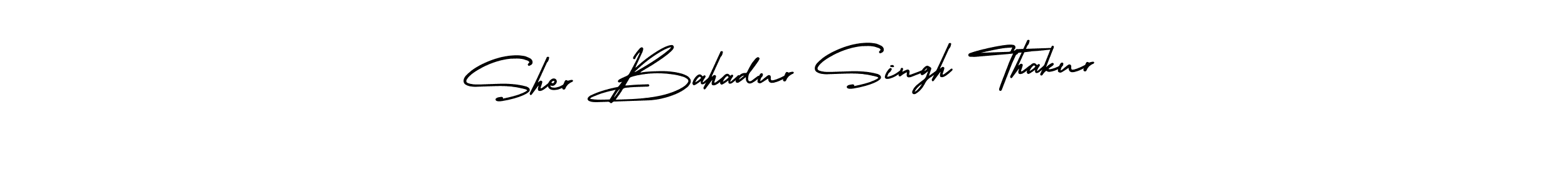 You should practise on your own different ways (AmerikaSignatureDemo-Regular) to write your name (Sher Bahadur Singh Thakur) in signature. don't let someone else do it for you. Sher Bahadur Singh Thakur signature style 3 images and pictures png