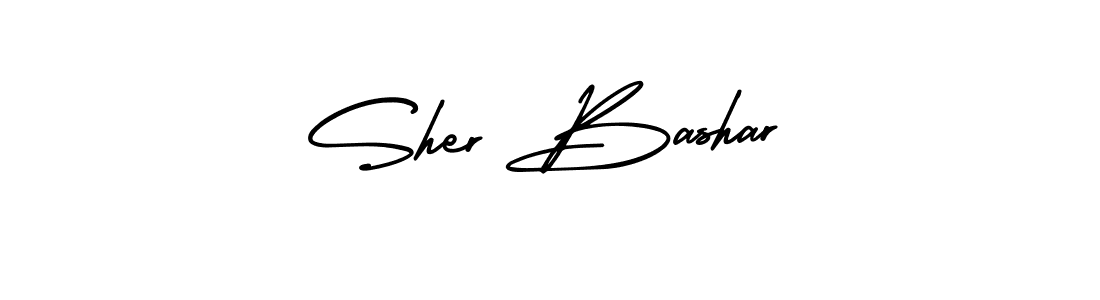 The best way (AmerikaSignatureDemo-Regular) to make a short signature is to pick only two or three words in your name. The name Sher Bashar include a total of six letters. For converting this name. Sher Bashar signature style 3 images and pictures png