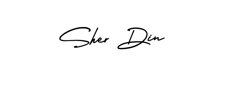 Create a beautiful signature design for name Sher Din. With this signature (AmerikaSignatureDemo-Regular) fonts, you can make a handwritten signature for free. Sher Din signature style 3 images and pictures png