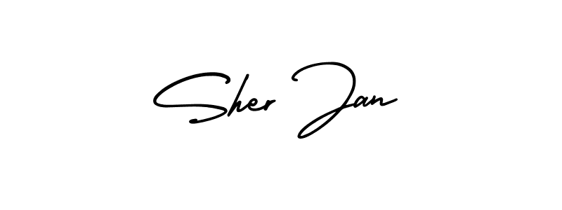 Sher Jan stylish signature style. Best Handwritten Sign (AmerikaSignatureDemo-Regular) for my name. Handwritten Signature Collection Ideas for my name Sher Jan. Sher Jan signature style 3 images and pictures png