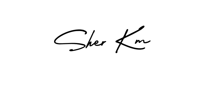Similarly AmerikaSignatureDemo-Regular is the best handwritten signature design. Signature creator online .You can use it as an online autograph creator for name Sher Km. Sher Km signature style 3 images and pictures png