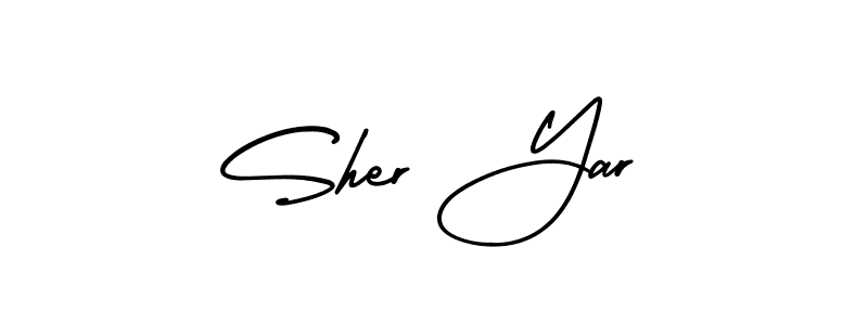Design your own signature with our free online signature maker. With this signature software, you can create a handwritten (AmerikaSignatureDemo-Regular) signature for name Sher Yar. Sher Yar signature style 3 images and pictures png