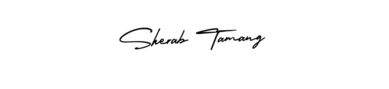 It looks lik you need a new signature style for name Sherab Tamang. Design unique handwritten (AmerikaSignatureDemo-Regular) signature with our free signature maker in just a few clicks. Sherab Tamang signature style 3 images and pictures png