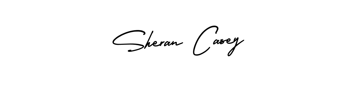 You should practise on your own different ways (AmerikaSignatureDemo-Regular) to write your name (Sheran Casey) in signature. don't let someone else do it for you. Sheran Casey signature style 3 images and pictures png