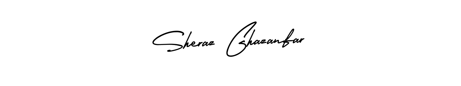 You should practise on your own different ways (AmerikaSignatureDemo-Regular) to write your name (Sheraz Ghazanfar) in signature. don't let someone else do it for you. Sheraz Ghazanfar signature style 3 images and pictures png