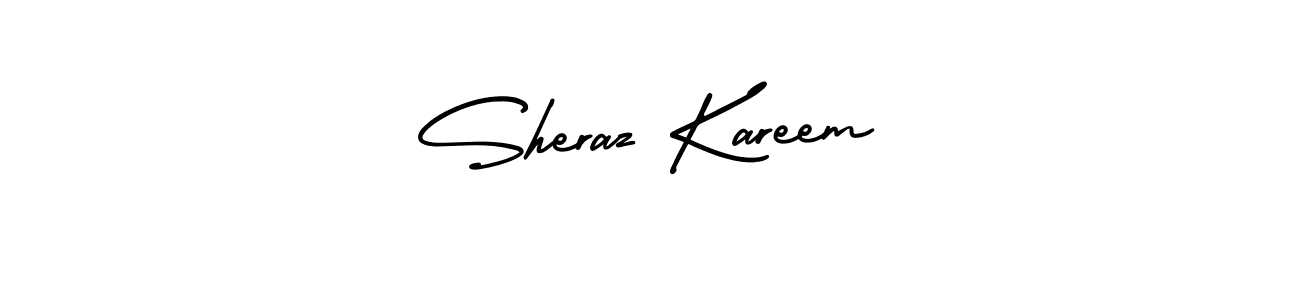 The best way (AmerikaSignatureDemo-Regular) to make a short signature is to pick only two or three words in your name. The name Sheraz Kareem include a total of six letters. For converting this name. Sheraz Kareem signature style 3 images and pictures png