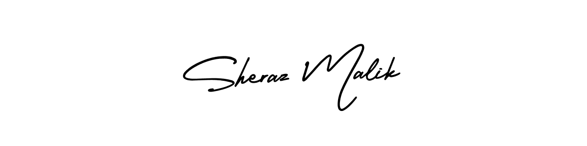 You should practise on your own different ways (AmerikaSignatureDemo-Regular) to write your name (Sheraz Malik) in signature. don't let someone else do it for you. Sheraz Malik signature style 3 images and pictures png