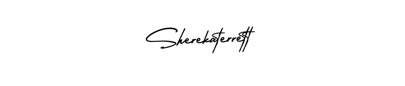 The best way (AmerikaSignatureDemo-Regular) to make a short signature is to pick only two or three words in your name. The name Sherekaterrett include a total of six letters. For converting this name. Sherekaterrett signature style 3 images and pictures png