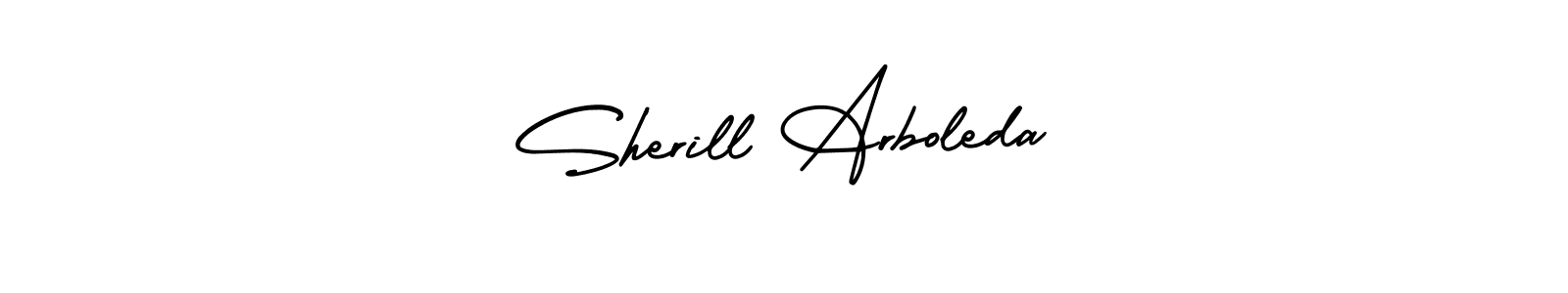 AmerikaSignatureDemo-Regular is a professional signature style that is perfect for those who want to add a touch of class to their signature. It is also a great choice for those who want to make their signature more unique. Get Sherill Arboleda name to fancy signature for free. Sherill Arboleda signature style 3 images and pictures png