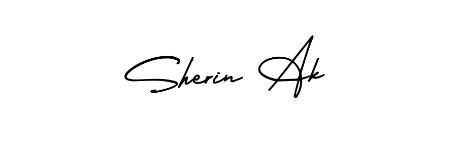 It looks lik you need a new signature style for name Sherin Ak. Design unique handwritten (AmerikaSignatureDemo-Regular) signature with our free signature maker in just a few clicks. Sherin Ak signature style 3 images and pictures png