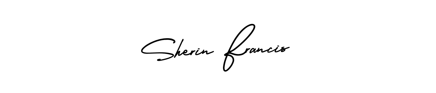 This is the best signature style for the Sherin Francis name. Also you like these signature font (AmerikaSignatureDemo-Regular). Mix name signature. Sherin Francis signature style 3 images and pictures png