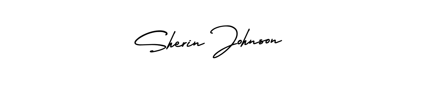 The best way (AmerikaSignatureDemo-Regular) to make a short signature is to pick only two or three words in your name. The name Sherin Johnson include a total of six letters. For converting this name. Sherin Johnson signature style 3 images and pictures png